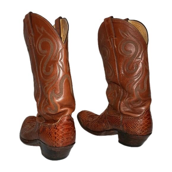Justin Western Mens Cowboy Boots Python Skin Men’s 8.5 D. Burgundy Leather main image 13